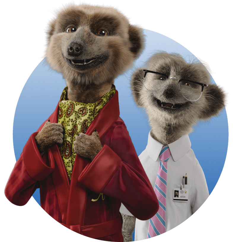 Aleksandr and Sergei smiling at the camera