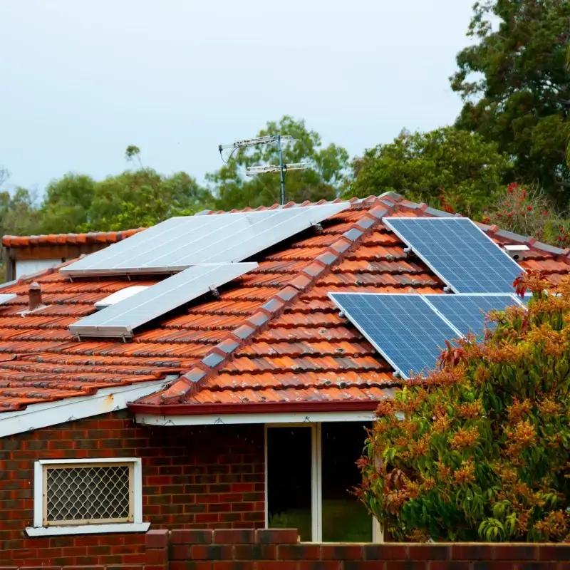 Solar panels on roof of home